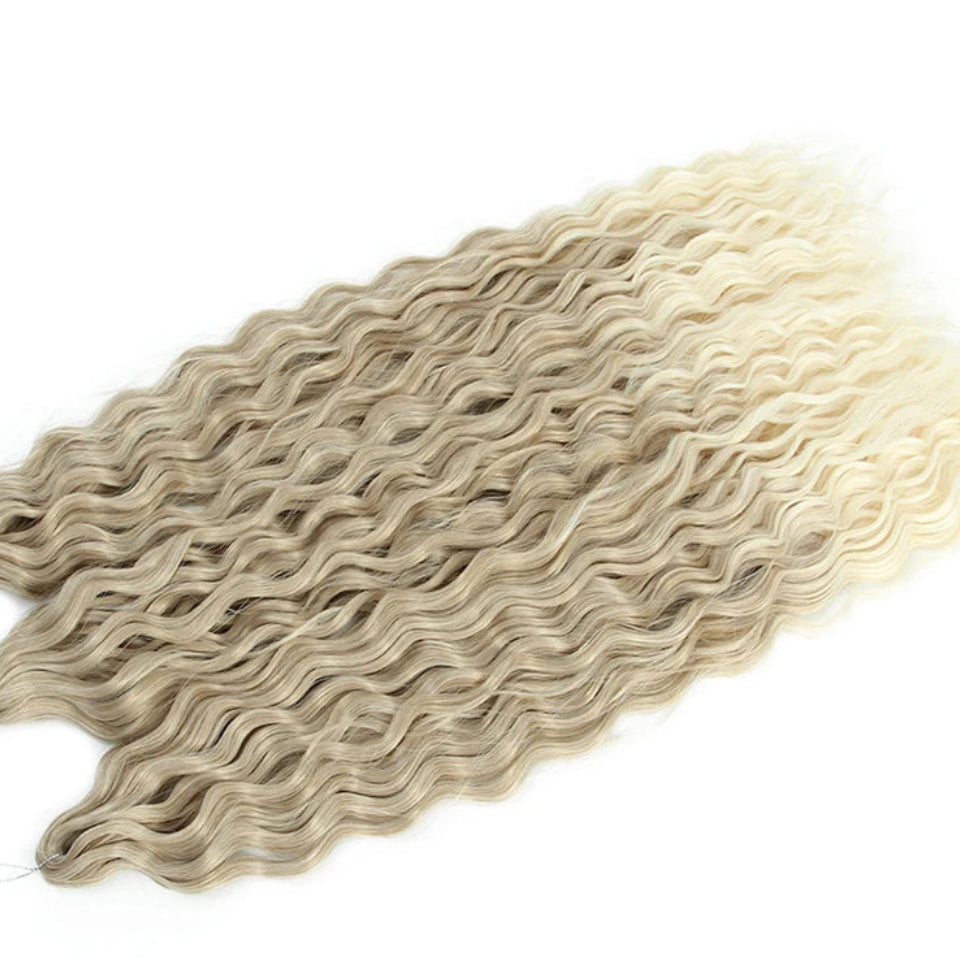 Ariel Curl Water Wave Twist Crochet Hair Extensions | Synthetic Ombre Braiding Hair 22-30 Inch - view 52