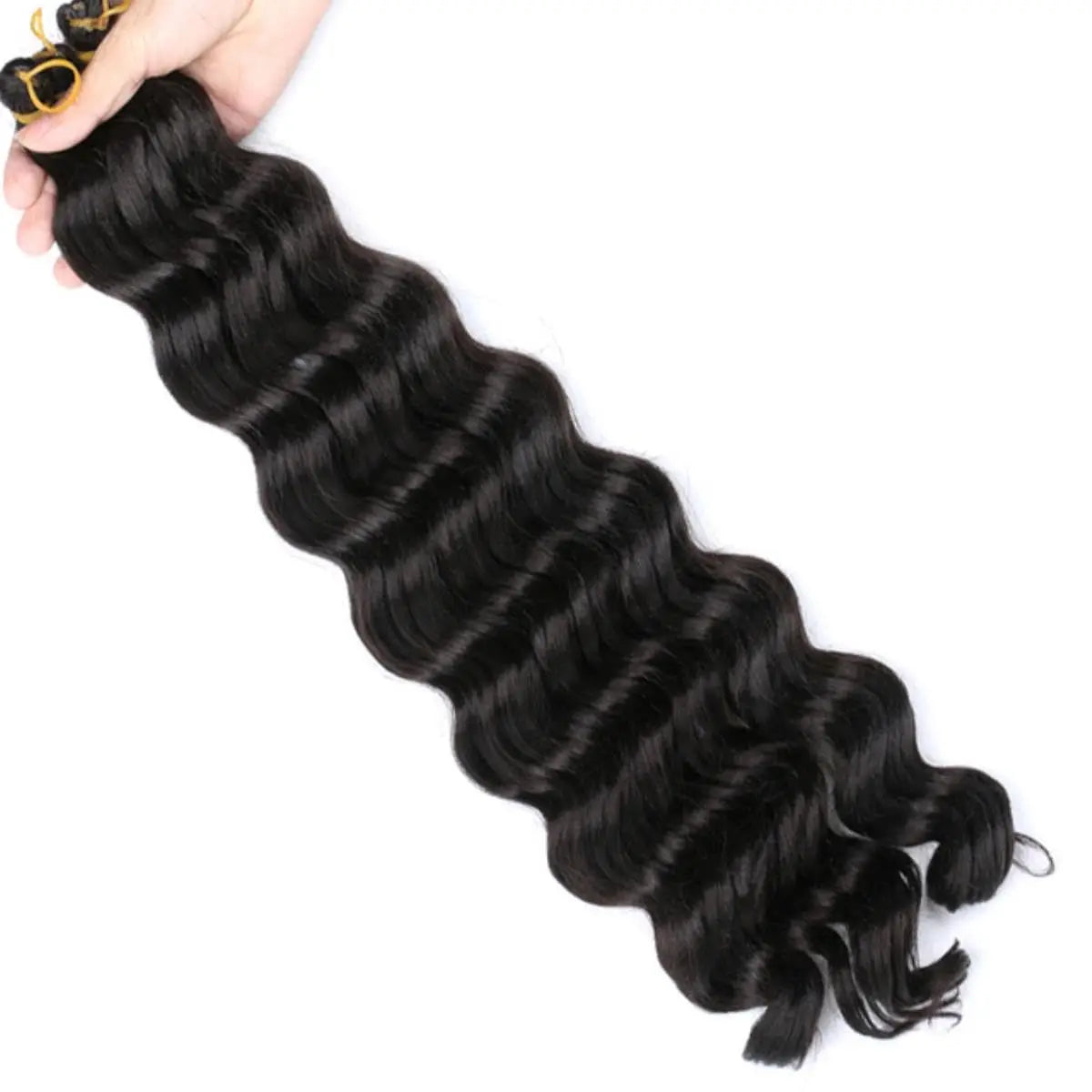 22-Inch Synthetic Deep Wave Bulk Braiding Hair – Curly Ombre No-Weft Faux Locs Extensions for Women