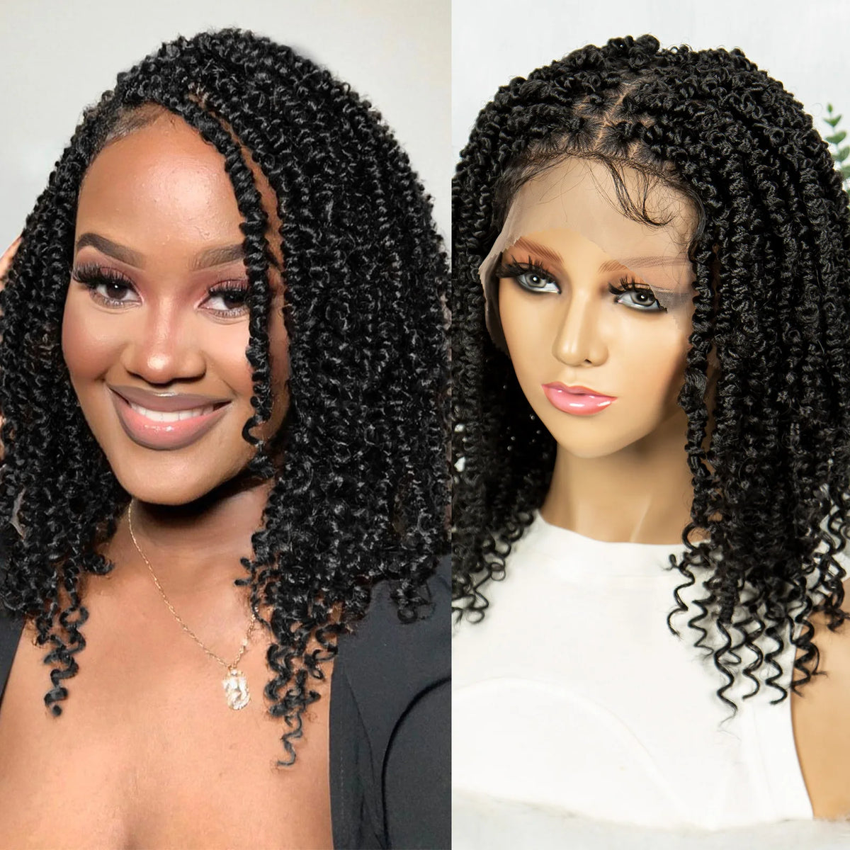 14 Inch Twisted Knotless Box Braids Wig | Full Lace | Baby Hair