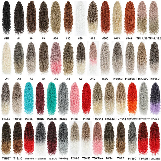 Jessica Hair Deep Wavy Twist Crochet Hair 22 Inch | 100G | 54 Colors | 3 Packs/Lot
