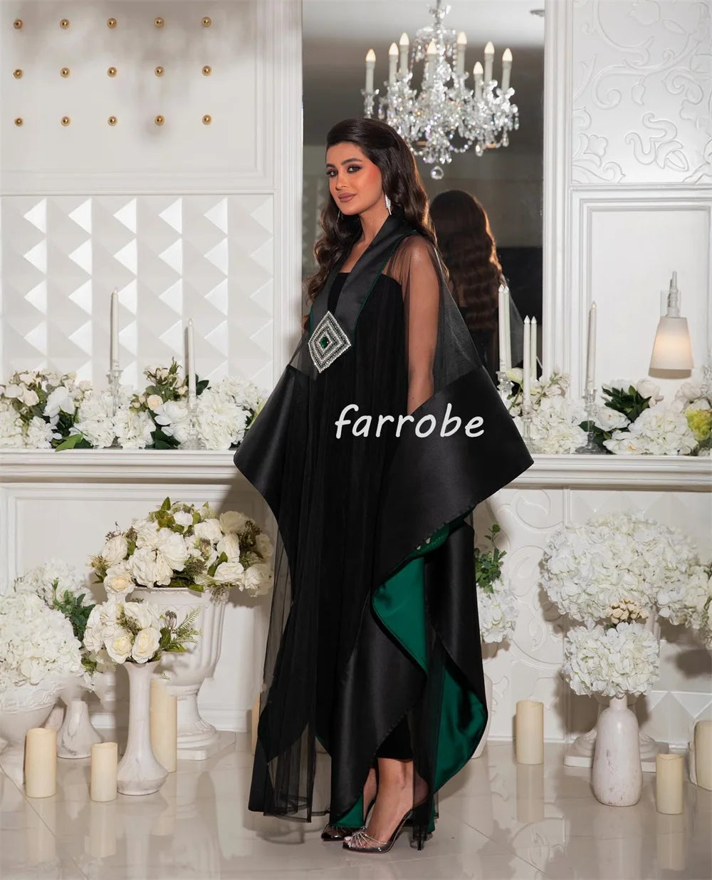 Customized Fashion Sizes Available Pleat Beading Sequined A-line V-neck Midi Dresses Bespoke Occasion Dresses Exquisite Formal