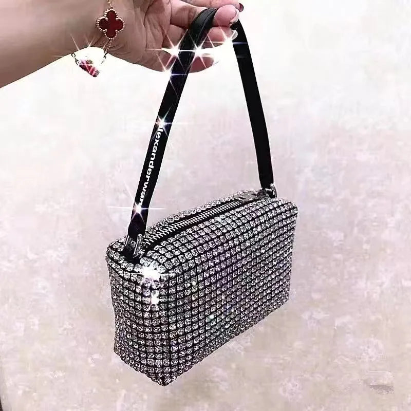 Diamond-Studded Rhinestone Clutch | On-Point Underarm Mini Bag Luxegan