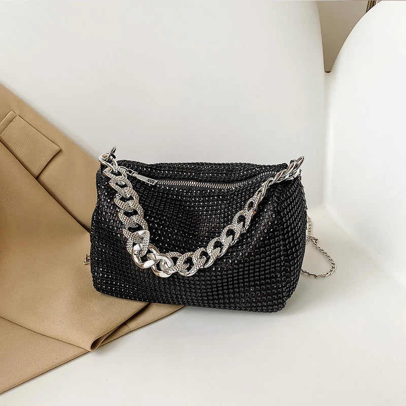 Bling Diamond Design Small Crossbody Messenger Bags | Women Summer Trend Luxury Fashion Travel Shoulder Handbags & Purses Luxegan