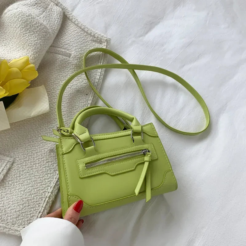 Western Style Crossbody Bag | Simple Textured Square Handbag Luxegan