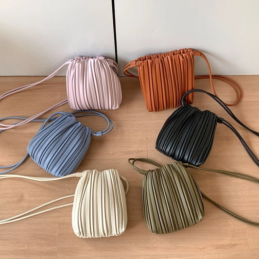 Luxury Women's Crossbody Bag | Pleated Mini Bag & Candy Color Handbag Luxegan