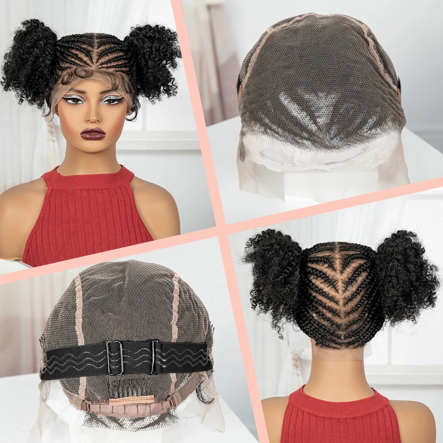 Cornrow Bantu Braids Wig | Full Lace | Baby Hair | Cosplay & Daily Wear Luxegan