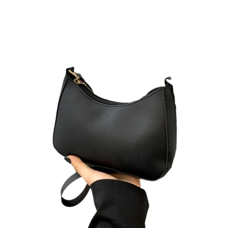 Retro Forearm Bag for Women | PU Leather Bow Handbag & Baguette Shoulder Bag (Western Style Underarm Bag, Casual Tote) Luxegan