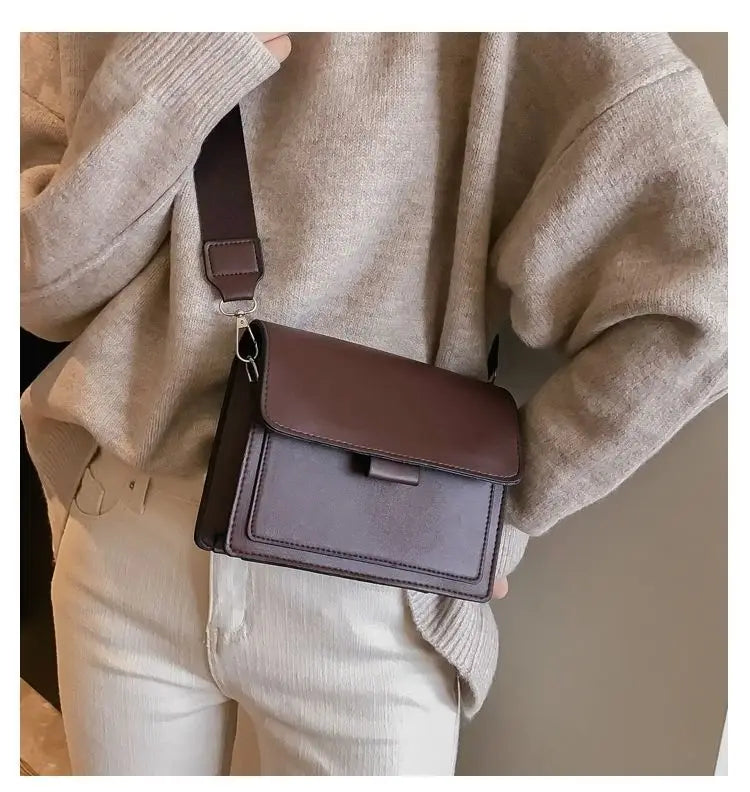 Classic Designer PU Leather Crossbody Bag for Women Travel Handle Handbag | Fashion Shoulder Messenger Bag Ladies Small Flap Bag Luxegan
