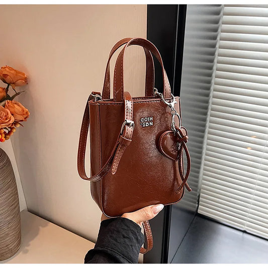 New Trend Korean PU Leather Shoulder Bag | Sophisticated Silver Mini Small Square Bag | Elegant High-Quality Crossbody Handbag | "Dignified" Metallic Fashion Purse for High-Street Styling Luxegan