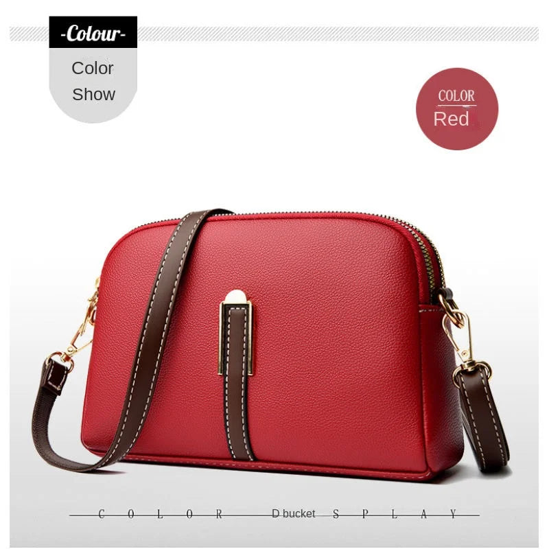 100% Genuine Leather Shoulder Bag | Women's Handbag & Designer Cowhide Flap Bag (Luxury Women's Messenger Crossbody Bags) Luxegan
