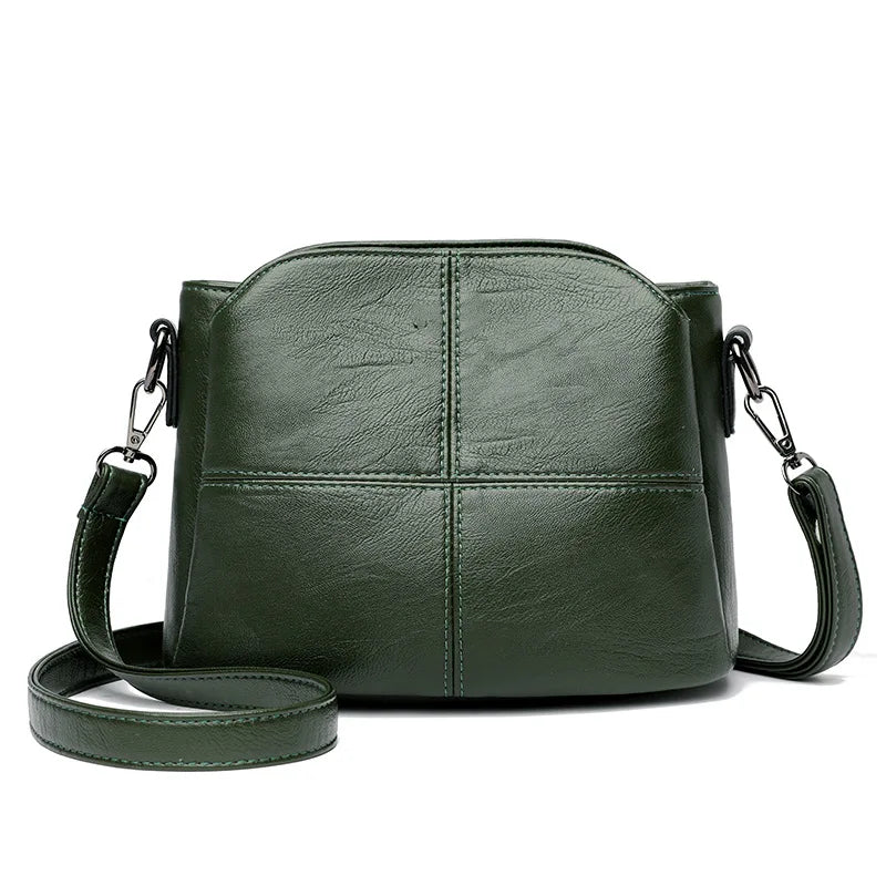 Retro Quality PU Leather Bucket Crossbody Bag Luxegan