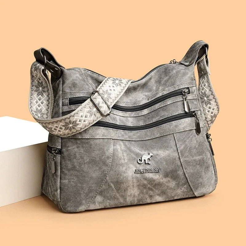 Vintage Style Shoulder Bag | Multi-Layer Crossbody Bag & Casual Faux Leather Handbag Luxegan