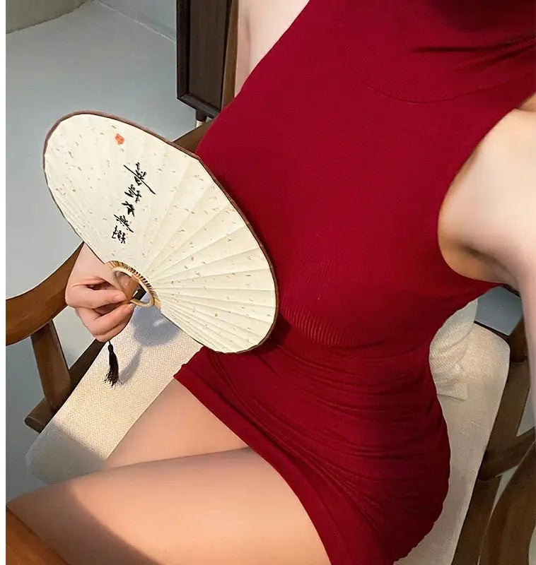Women's Sexy Black Sleeveless Bodycon Dress | Turtleneck Ribbed Stretchy Party Club Dress | Summer Slim Fit Sheath Mini Dress | Premium High-Stretch Pullover Tank Dress Luxegan