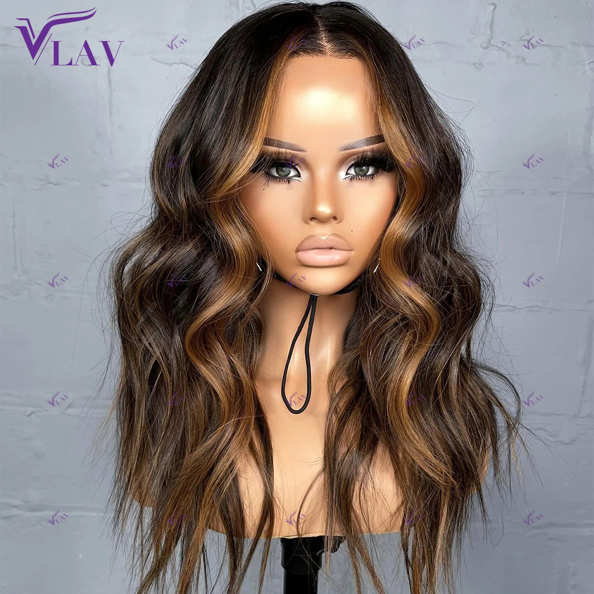 1B/30 Colored Highlight Glueless Wigs Human Hair Body Wave 13×6 HD Lace Frontal Wigs 360 HD Transparent Lace Wig PrePlucked VLAV