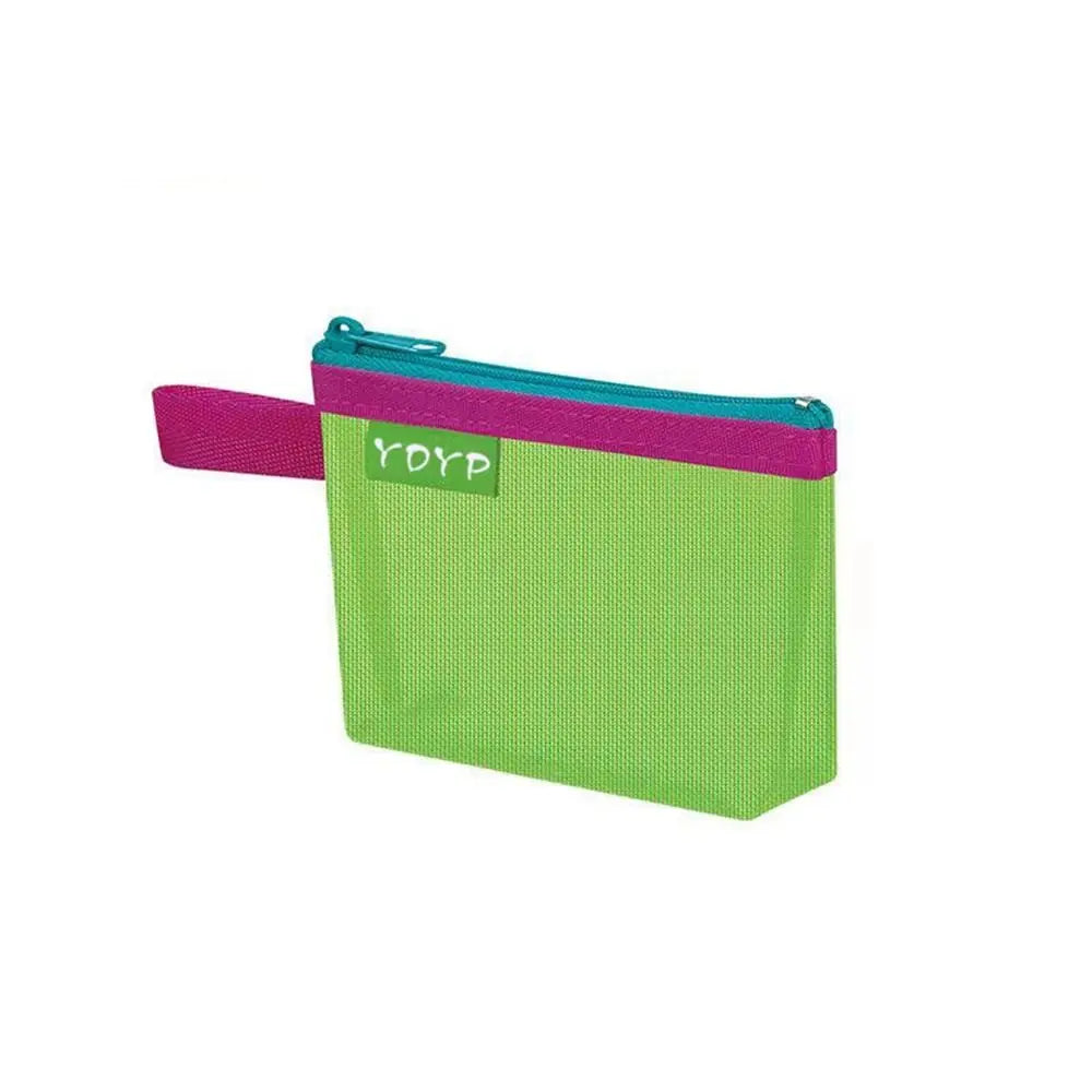 Mesh & Nylon Zipper Pouch | Transparent Travel Organizer & Coin Purse Luxegan