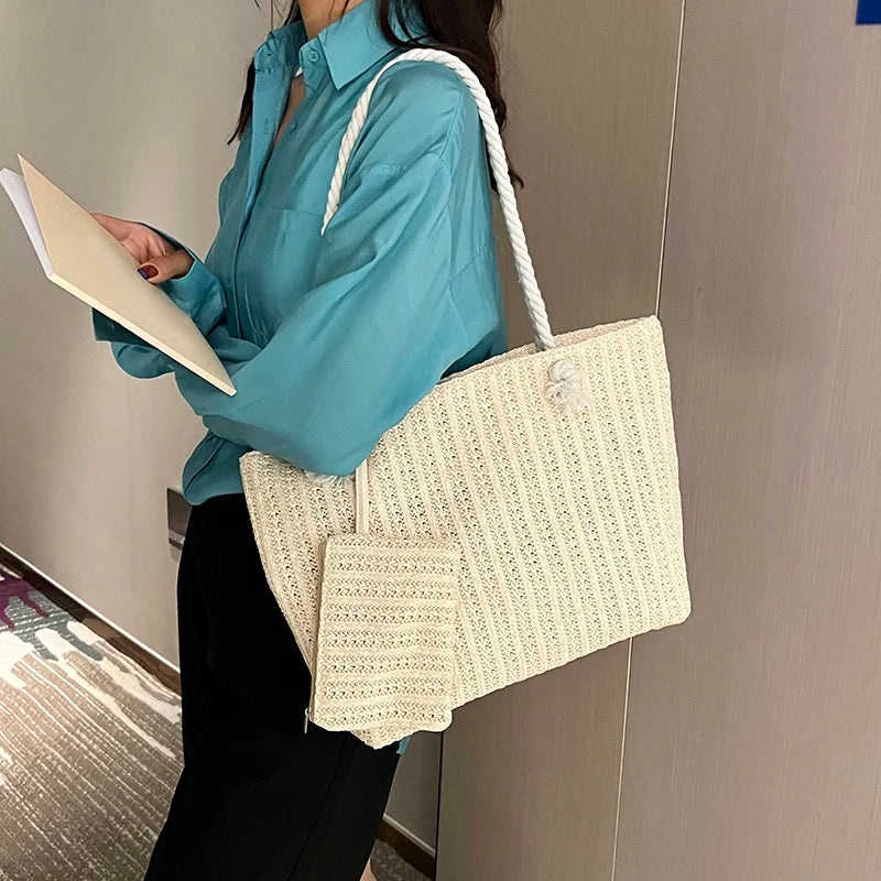 Fashion Large-Capacity Straw Tote | Sophisticated Handmade Woven Bali Purse | Elegant Designer - view 4