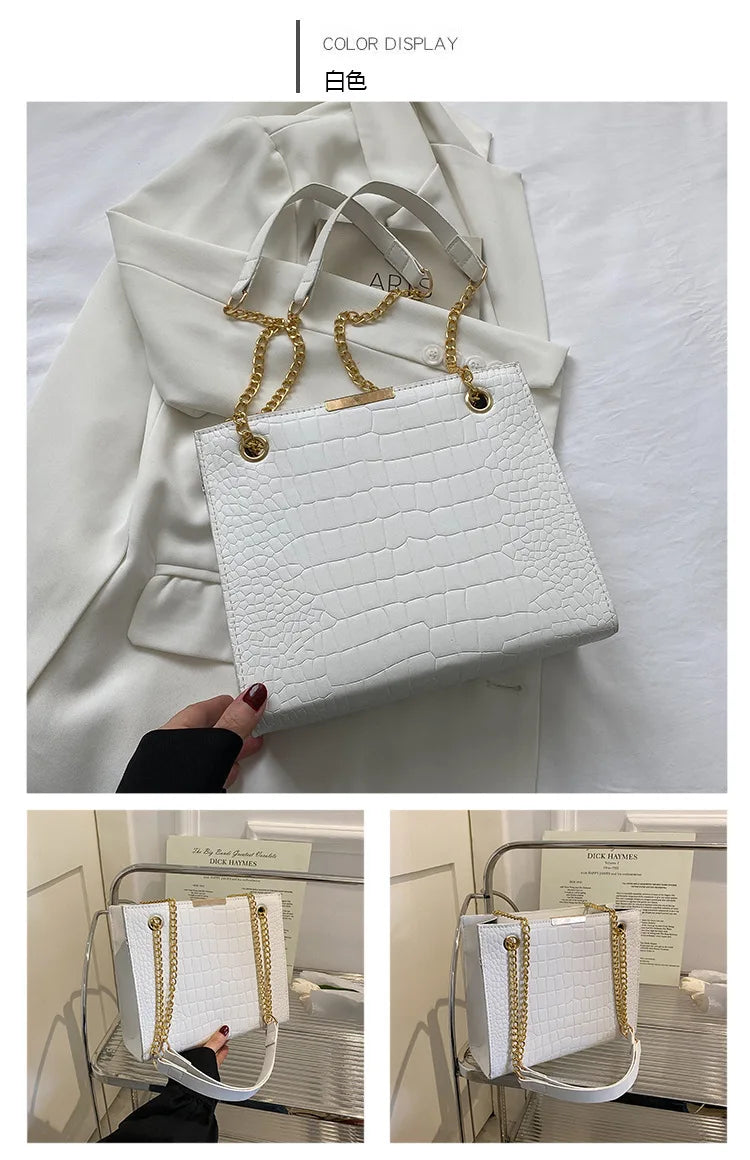 Fashion Luxury Crossbody Bag for Women | New Trendy Designer Shoulder Bag | Sophisticated Solid Color Leisure Messenger | Elegant PU Leather Square Handbag with Versatile Dual Straps Luxegan