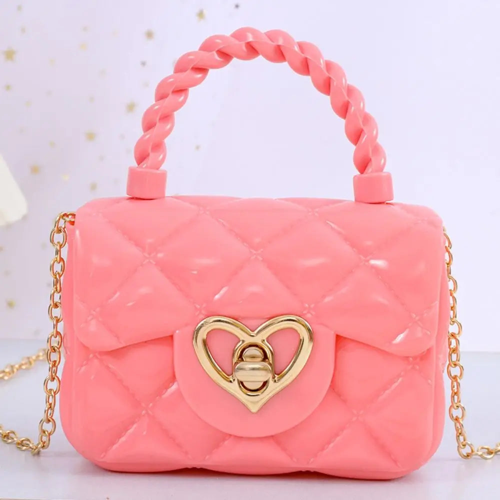 Kids Fashion Heart Shoulder Bag | Girls Mini PU Leather Crossbody & Coin Purse | Luxury Jelly - view 5