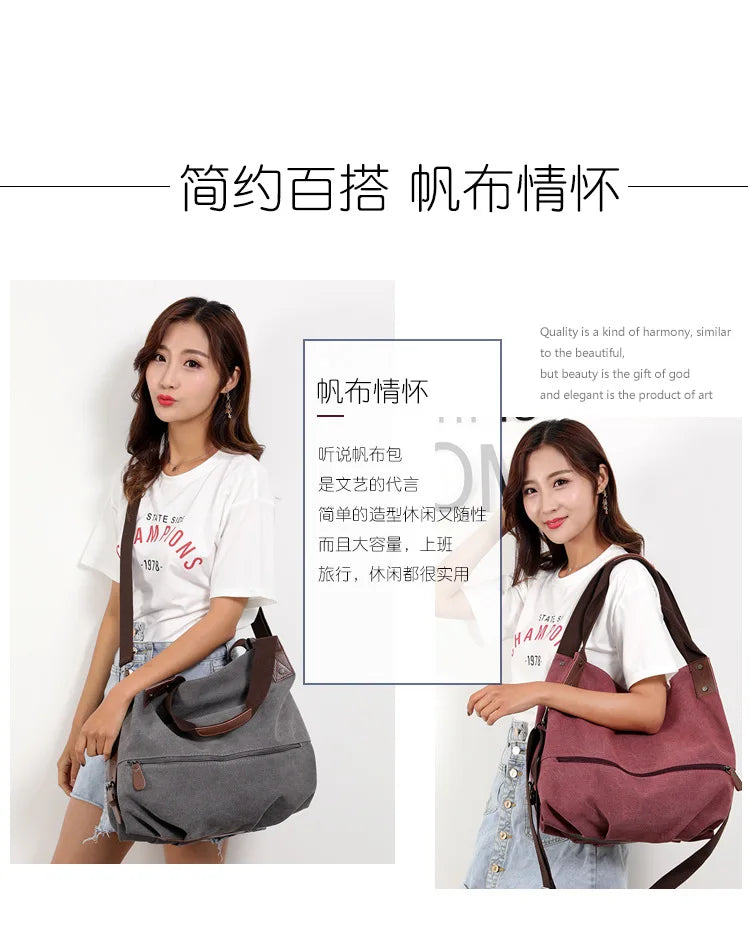 Canvas Square Shoulder Bag | Soft Versatile Spring/Summer Messenger Luxegan