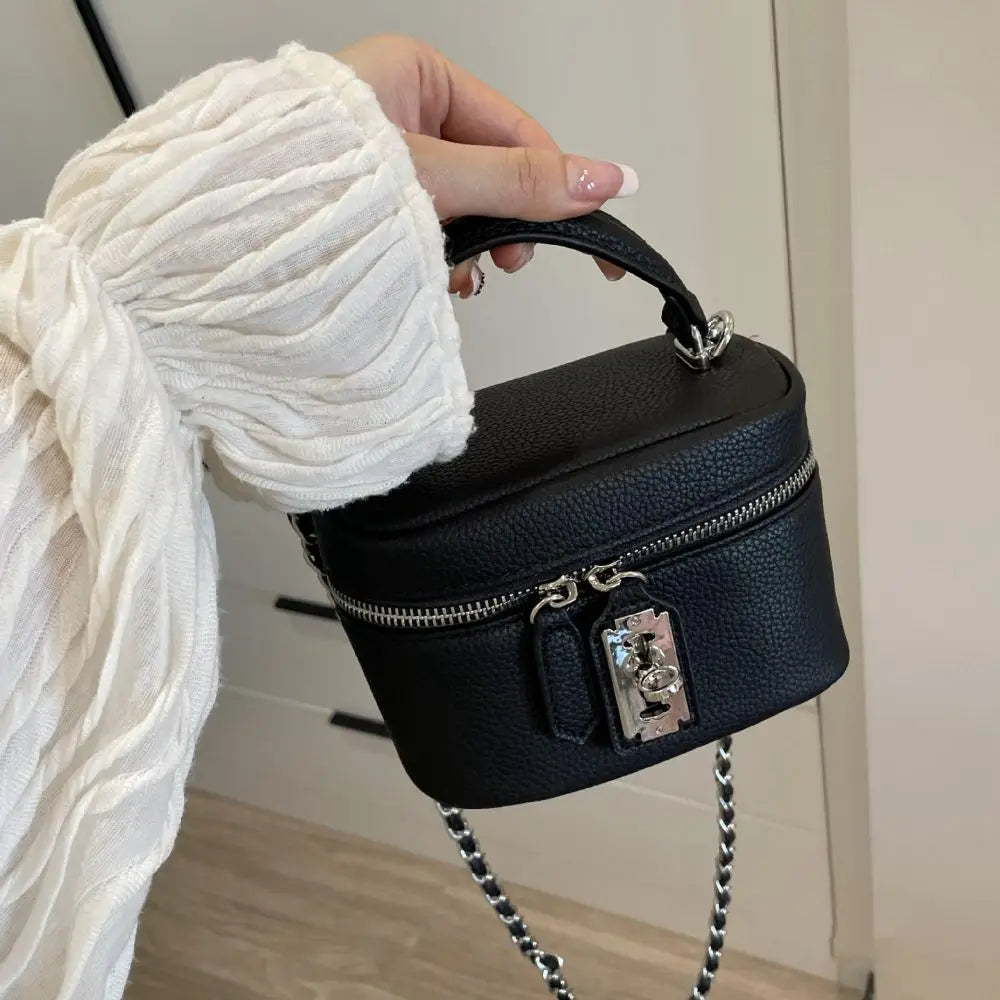 Mini Fashion PU Crossbody Bag | Sophisticated Lock-Buckle Shoulder Handbag | Elegant Coin Purse & Mobile Phone Bag | "Dignified" Soft Bucket Pouch for Trendy Daily Styling Luxegan
