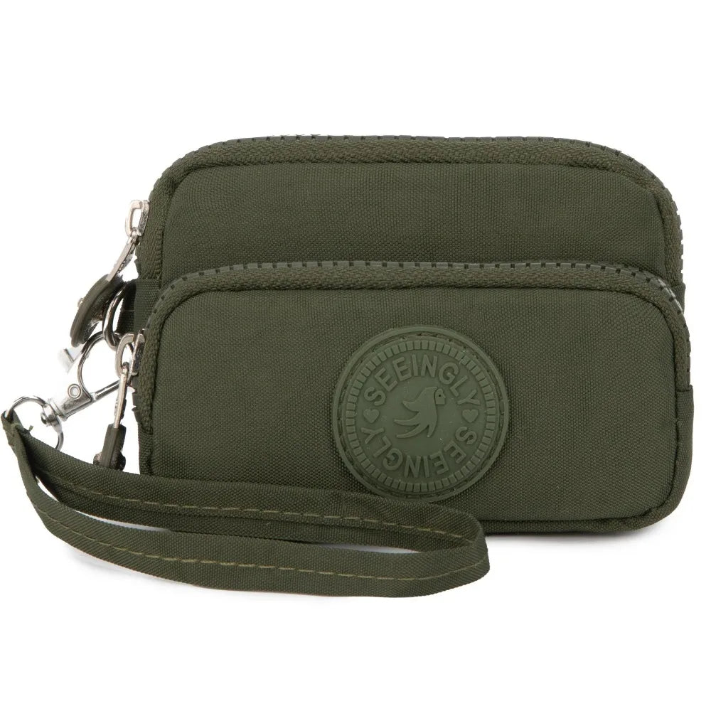 New Waterproof Coin Purse with Key Ring | Solid Color Card Holder & Large Capacity Wear-Resistant Handbag (Unisex Storage Bag) Luxegan