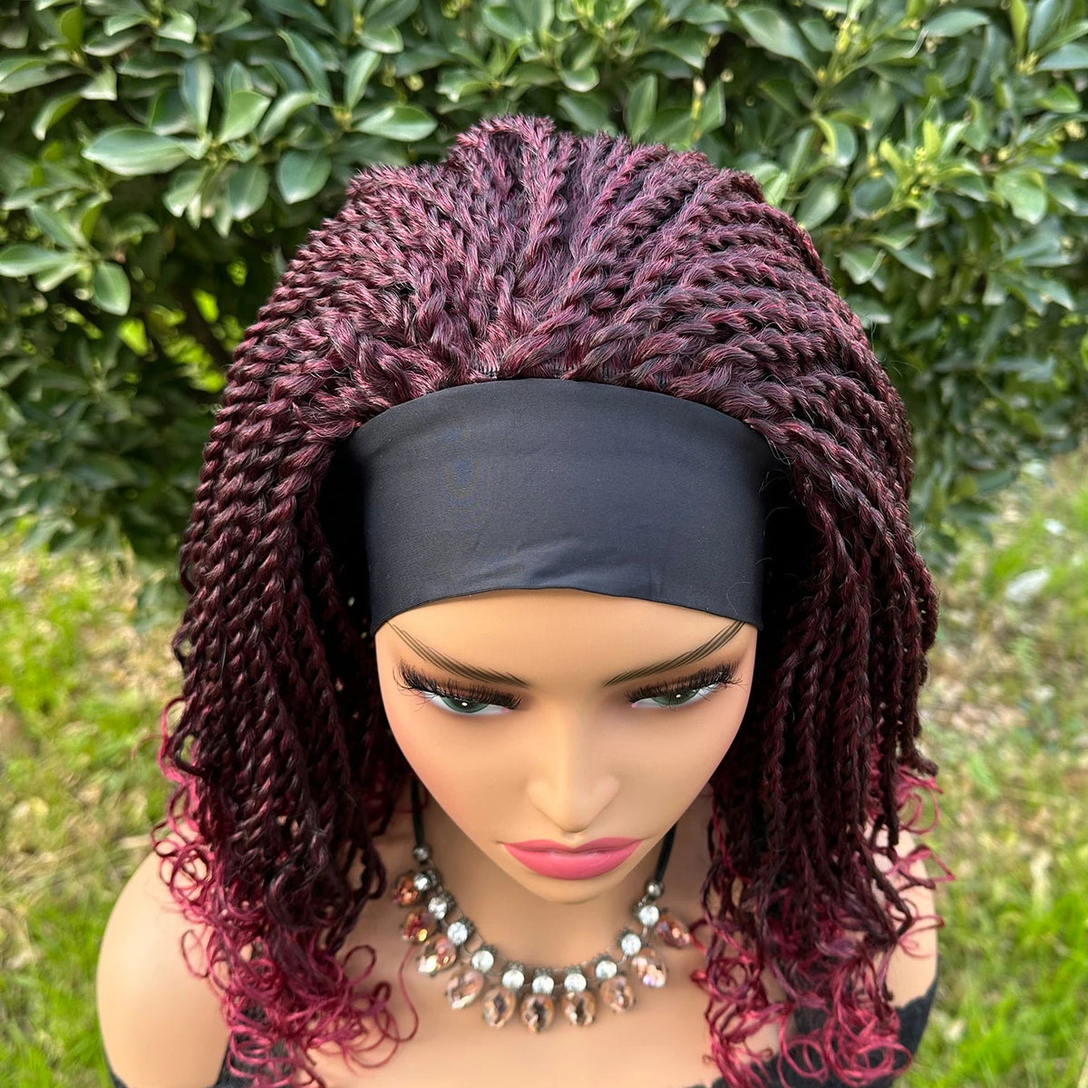 Short Braided Headband Wigs For Black Women Box Braided Headband Bob Wig African Synthetic Braiding Hair Headband Bob Wig Luxegan