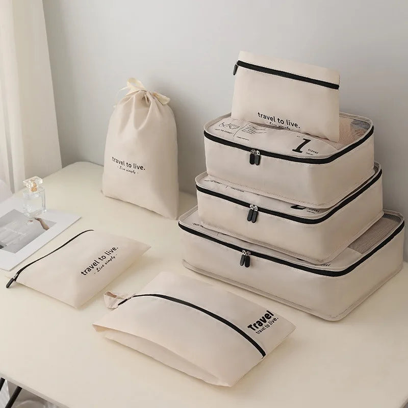 7-Piece Travel Storage Bag Set | Large Capacity Suitcase Organizer Luxegan