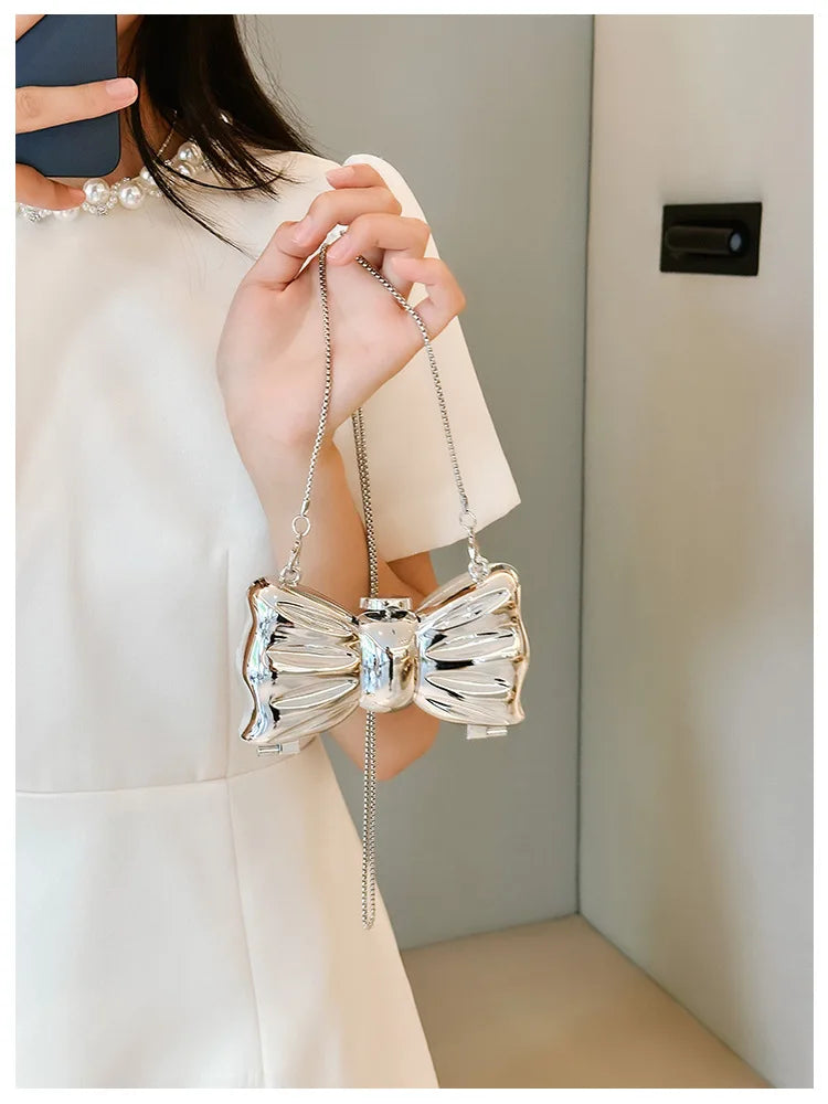 Golden Evening Bag | Luxury Designer Shoulder Bag & Round Acrylic Clutch Luxegan