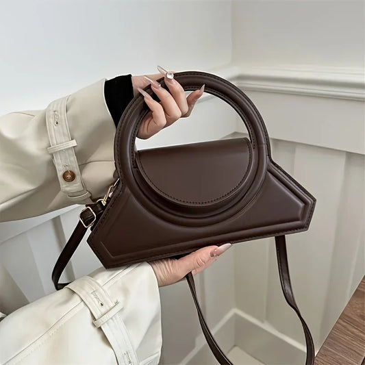 Solid Color PU Leather Elegant Tote Bag | Versatile Vintage Small Square Bag & Stylish Shoulder Crossbody Bag Luxegan