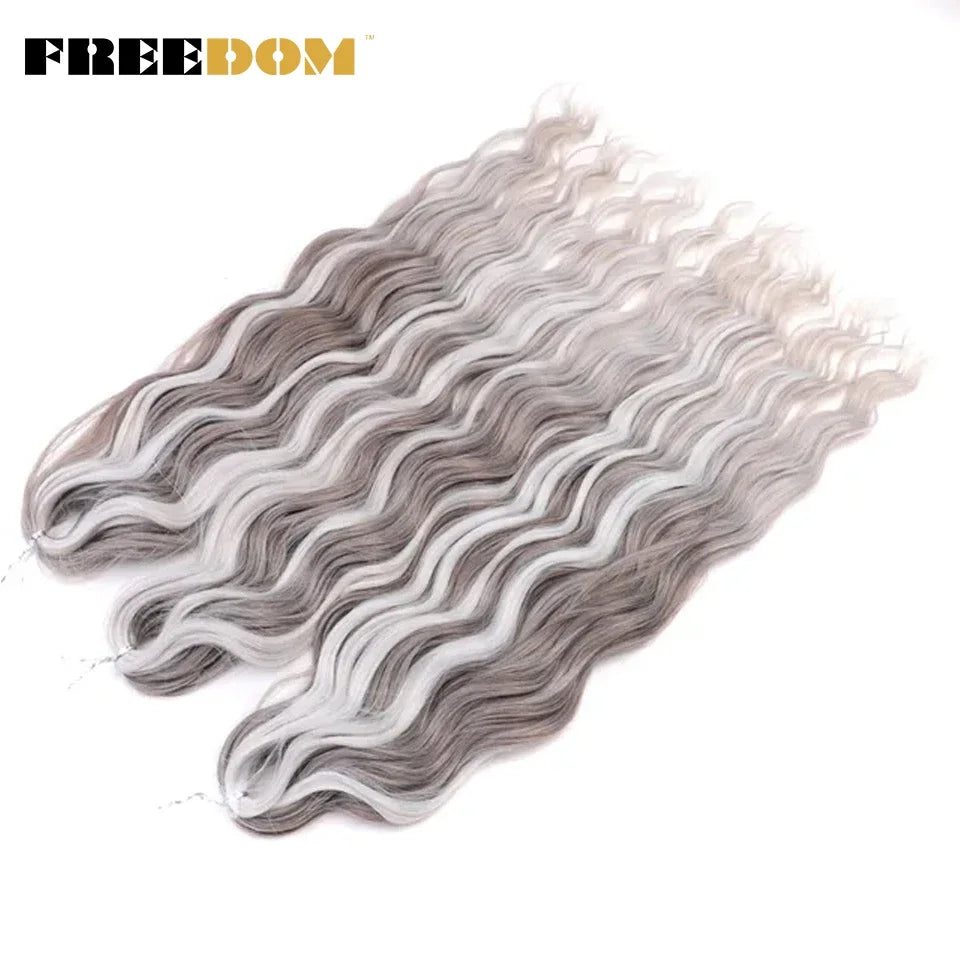 FREEDOM Synthetic Water Wave Crochet Braiding Hair 24 Inch – Ombre & Multi-Tone | 88 Colors | 300g - view 61