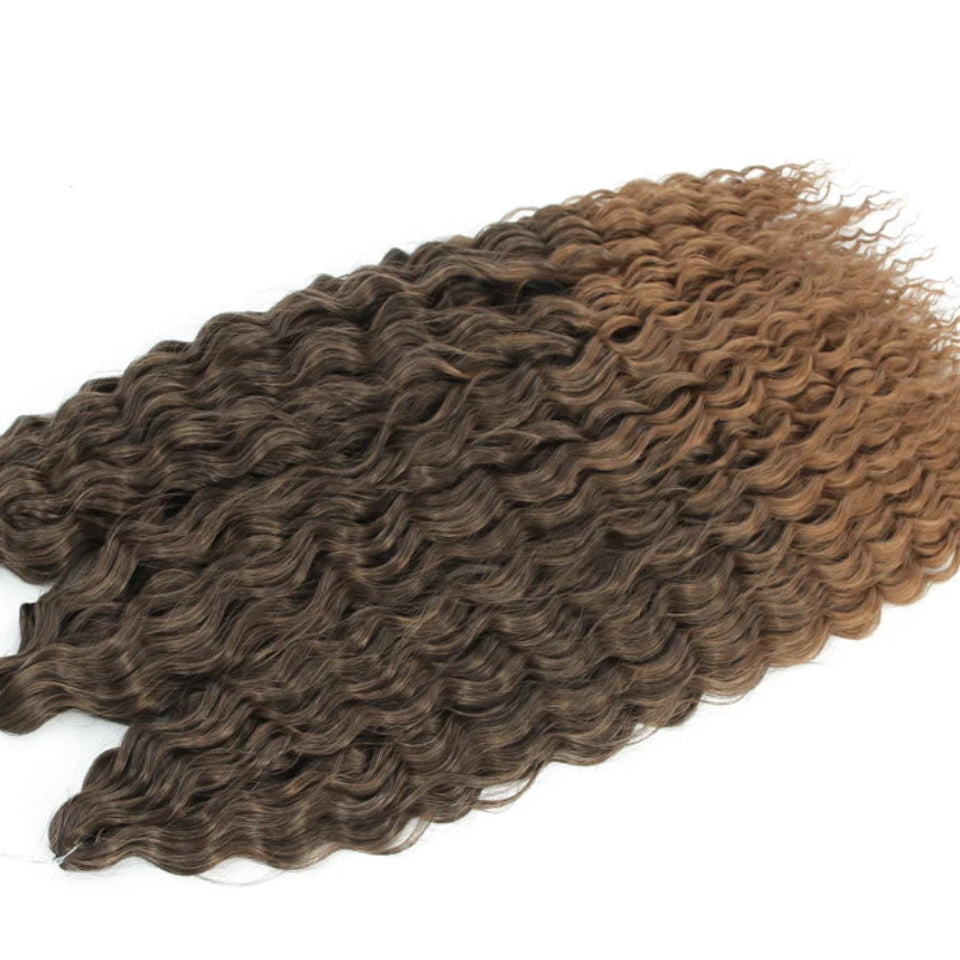 Ariel Curl Water Wave Twist Crochet Hair Extensions | Synthetic Ombre Braiding Hair 22-30 Inch - view 12