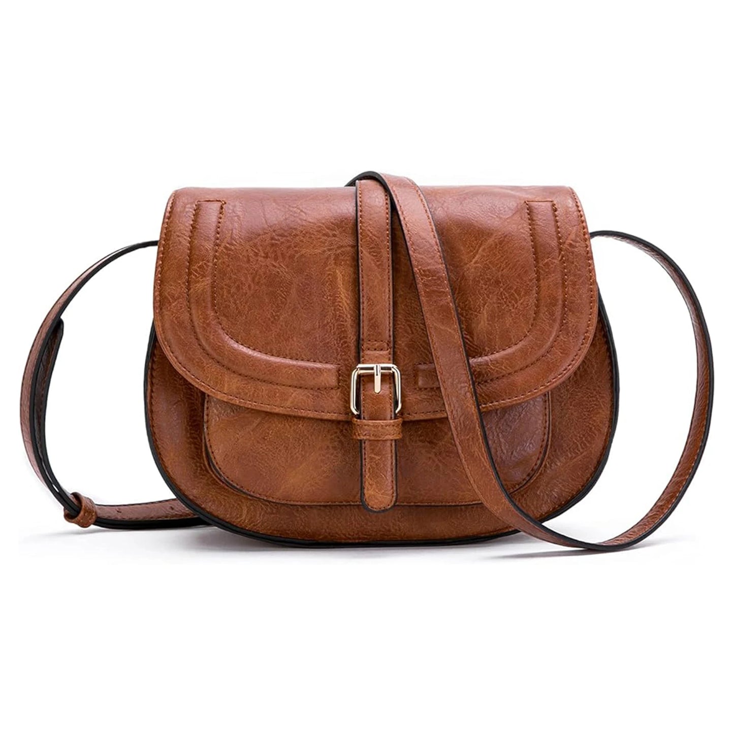 Small Vegan Leather Crossbody Bag | Vintage Lady Satchel Luxegan
