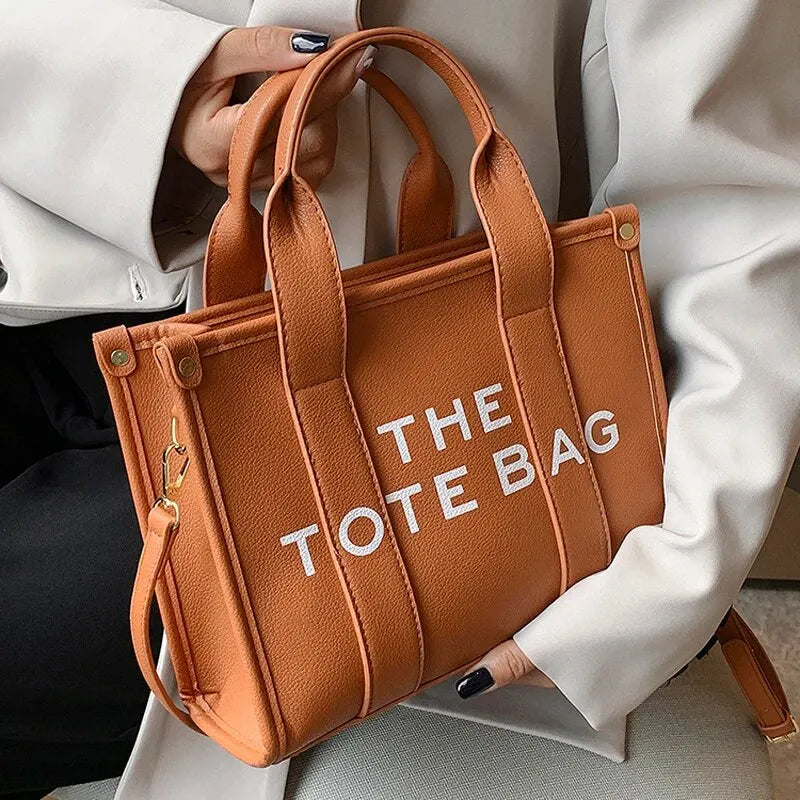 The Tote Bag for Women | Crossbody Female Handbag & New Solid Words Letter Leisure Large Bag (Luxury Fashion Designer PU Bag) Luxegan