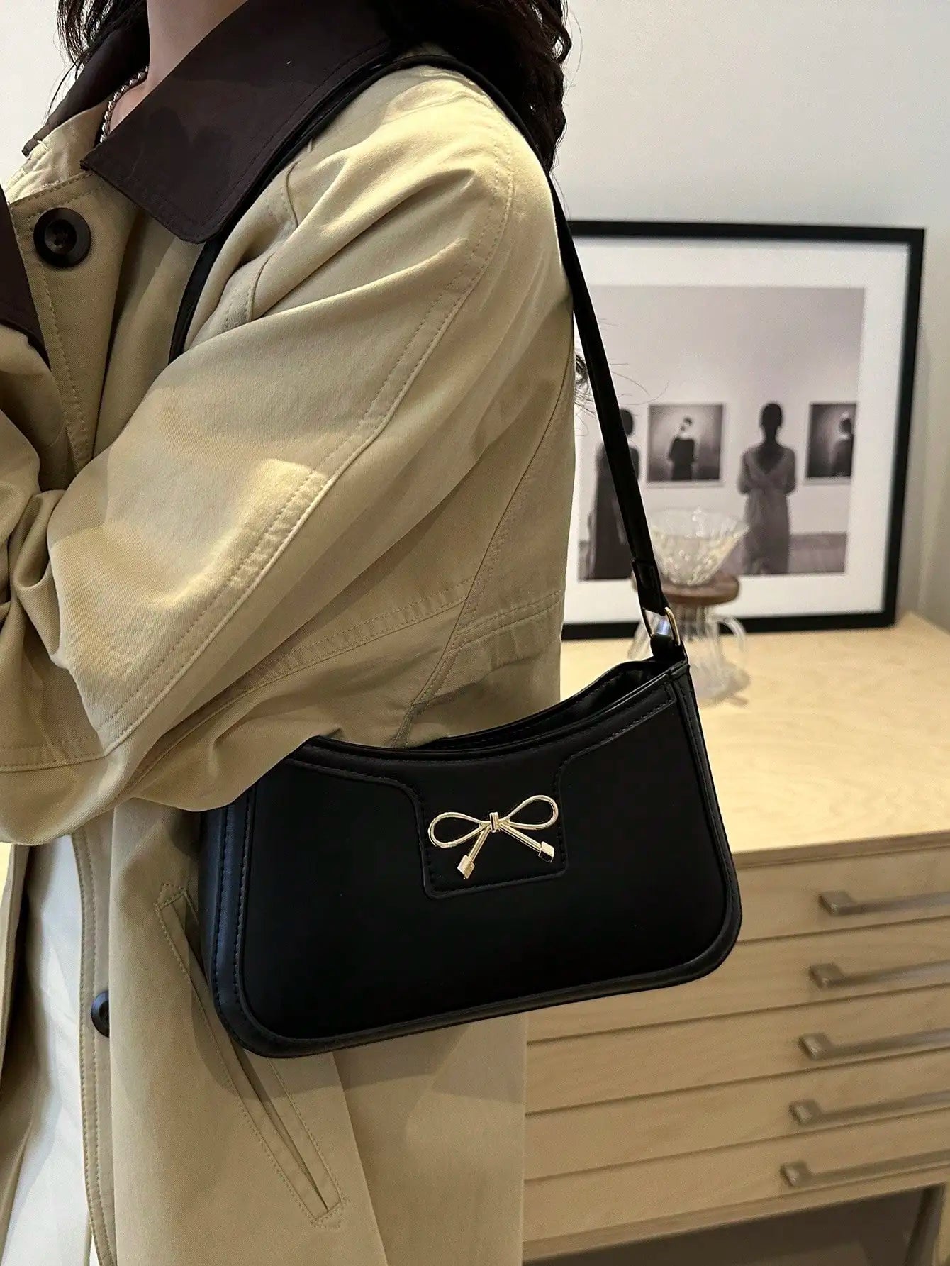 New Autumn/Winter Commuting Shoulder & Under-Arm Bag for Women | Korean Fashion Crossbody Handbag with Bow Decoration Luxegan