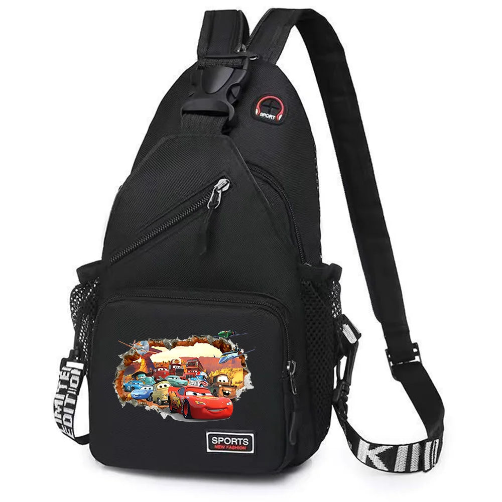 Cars Lightning McQueen Chest Bag Sling Messenger Bag | Crossbody Backpack Travel Sports Bagpack | Men Shoulder Bag Women Rucksacks Luxegan