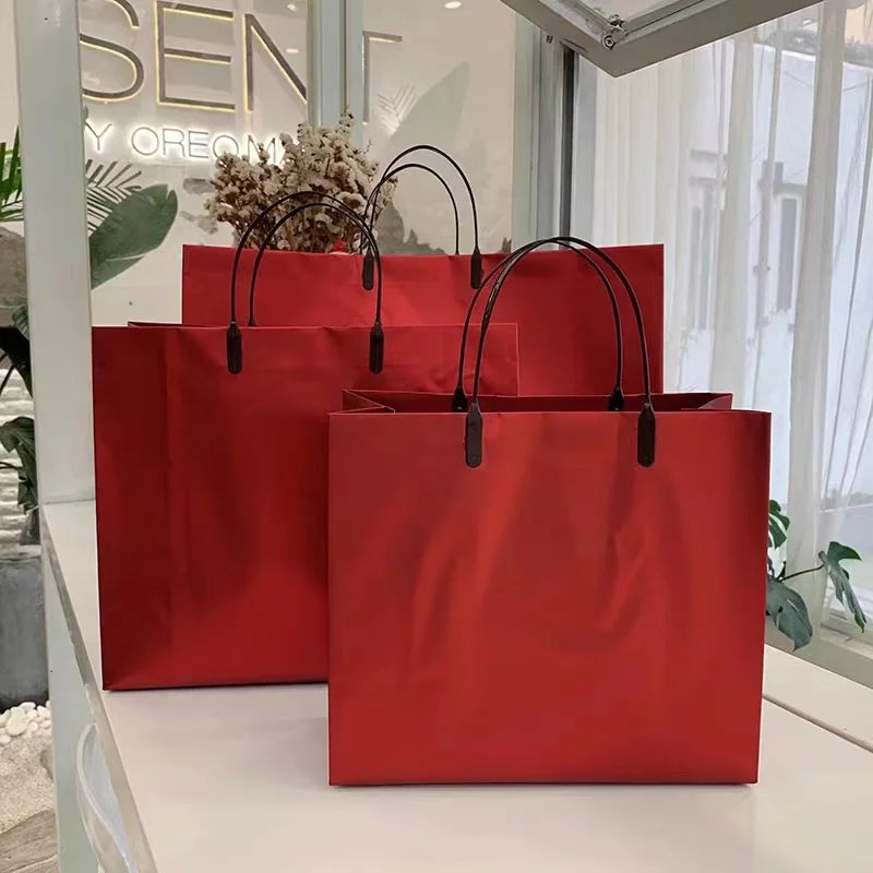 Custom Logo Promotional Gift Bags | 20-Piece Bulk Set for Shopping Mall Advertising | Personalized Wedding & Event Handbags | High-Quality Plastic Packaging (Model 9995) Luxegan