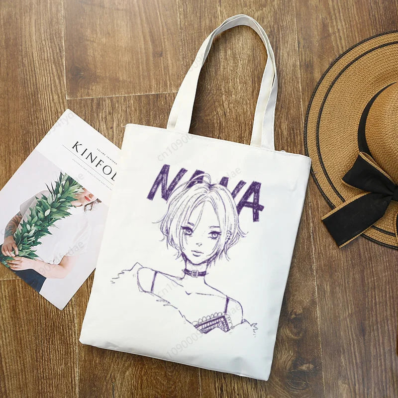 Nana Osaki BLAST Anime Manga Printed Canvas Tote Bag | Custom Reusable Cloth Handbag Shoulder Bag (Unisex) Luxegan