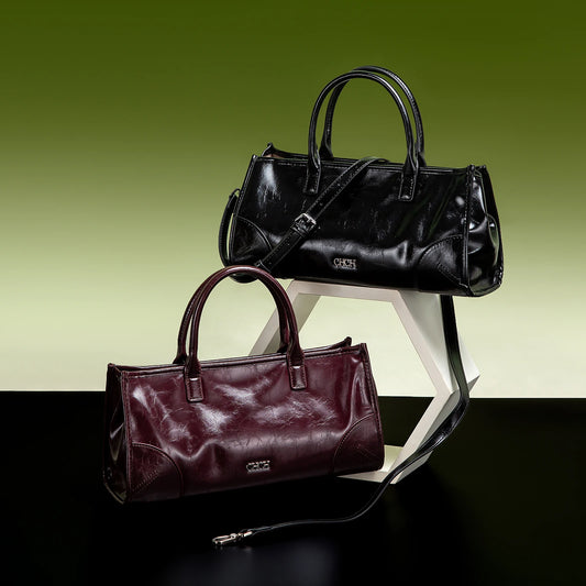 Soft Black Marble Pattern Baguette Bag | Detachable Strap Shoulder Bag Luxegan