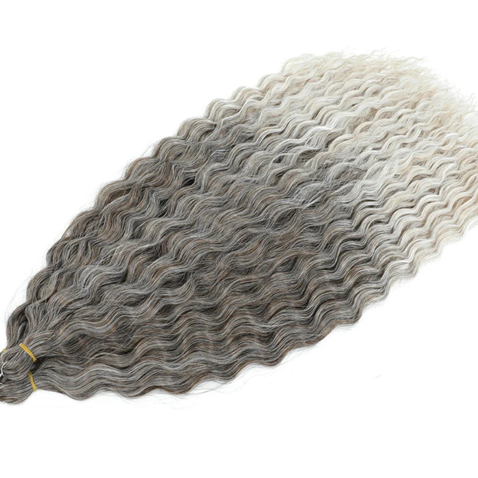 Ariel Curl Water Wave Twist Crochet Hair Extensions | Synthetic Ombre Braiding Hair 22-30 Inch - view 21