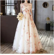 White Satin Strapless Sleeveless Backless Pleated Trumpet Mermaid Floor-Length Gown with Watteau Train – Empire Waist, Built-In Bra