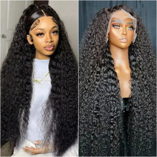 30 & 40-Inch Ultra-Long Deep Wave HD Lace Wig | Sophisticated 200 Density 13x6 & 360 Full Lace | Elegant "Brazilian Remy" Silhouette | "Dignified" Pre-Plucked Water Curly Human Hair for Radiant Versatile Styling Luxegan