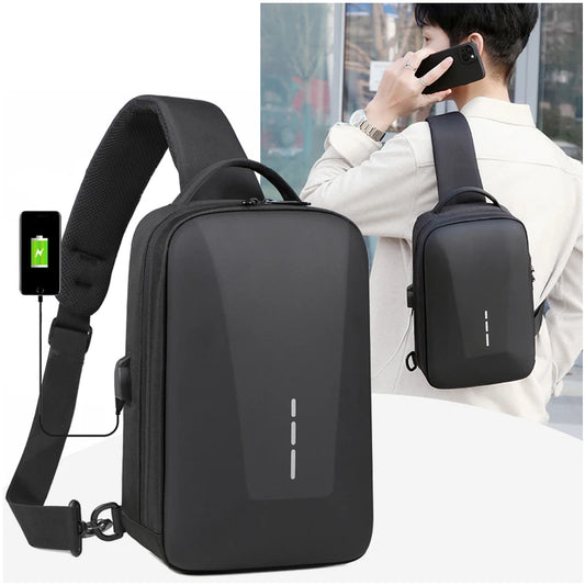 Anti-theft Combination Lock Chest Pack | Fashion Business Men's Crossbody Bag & Travel Shoulder Bag Luxegan