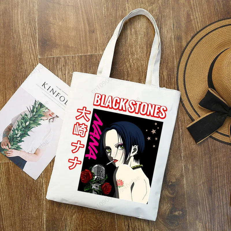 Nana Osaki BLAST Anime Manga Printed Canvas Tote Bag | Custom Reusable Cloth Handbag Shoulder Bag (Unisex) Luxegan