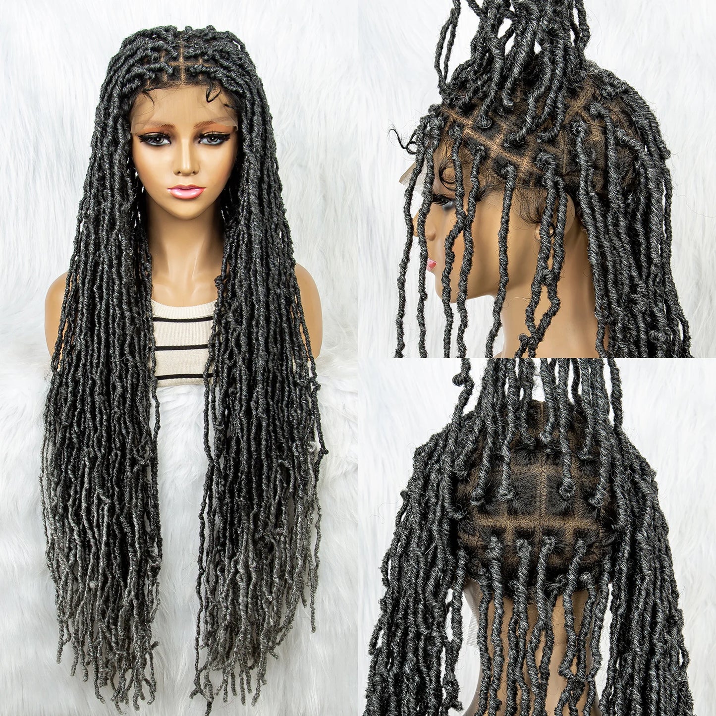 KIMA 36" Colorful Dreadlocks Braids Wig | Full Lace Front & Baby Hair Luxegan