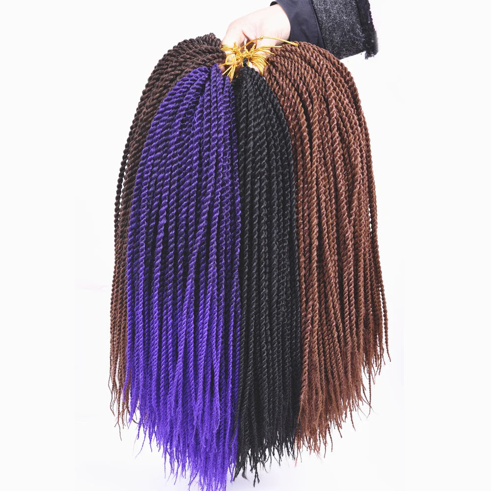 Full Star Senegalese Twist Crochet Braids | 30 Strands/Pack | Ombre Colors Luxegan