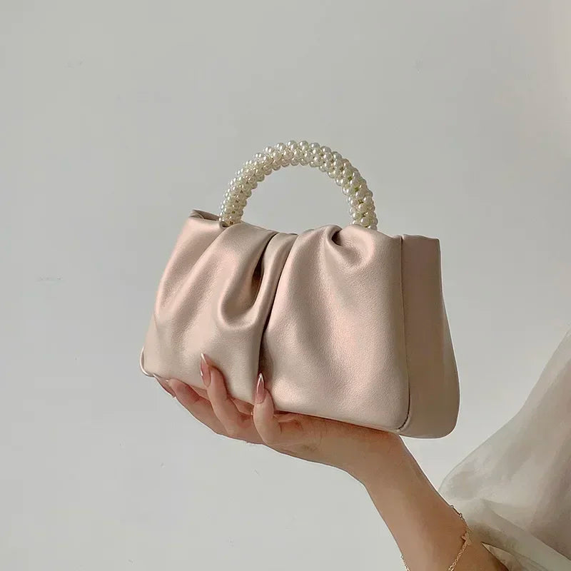 Fashion Pearl Handle Women's Dinner Clutch | Luxury Designer Handbags & Small Messenger Bag Luxegan