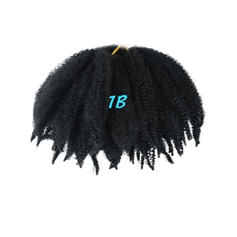 Short Afro Kinky Curly Crochet Braiding Hair 8in | Marley Twist | 4 Colors Luxegan
