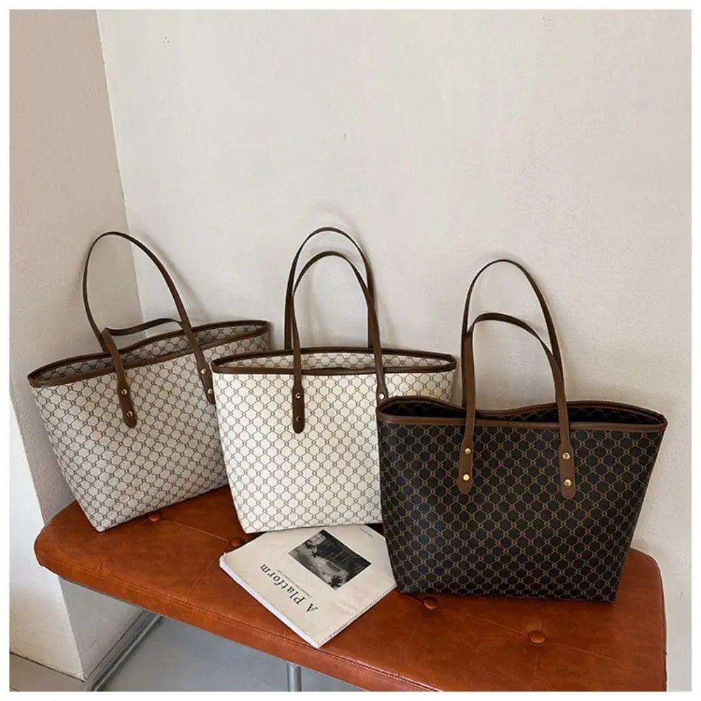 Classic Design Baguette Tote | Large Capacity Commuting Handbag Luxegan