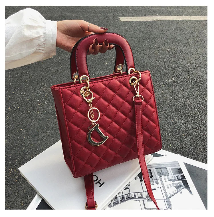 Luxury Lingge Chain Tote Bag | Women's Fashion Shoulder & Crossbody Handbag Luxegan