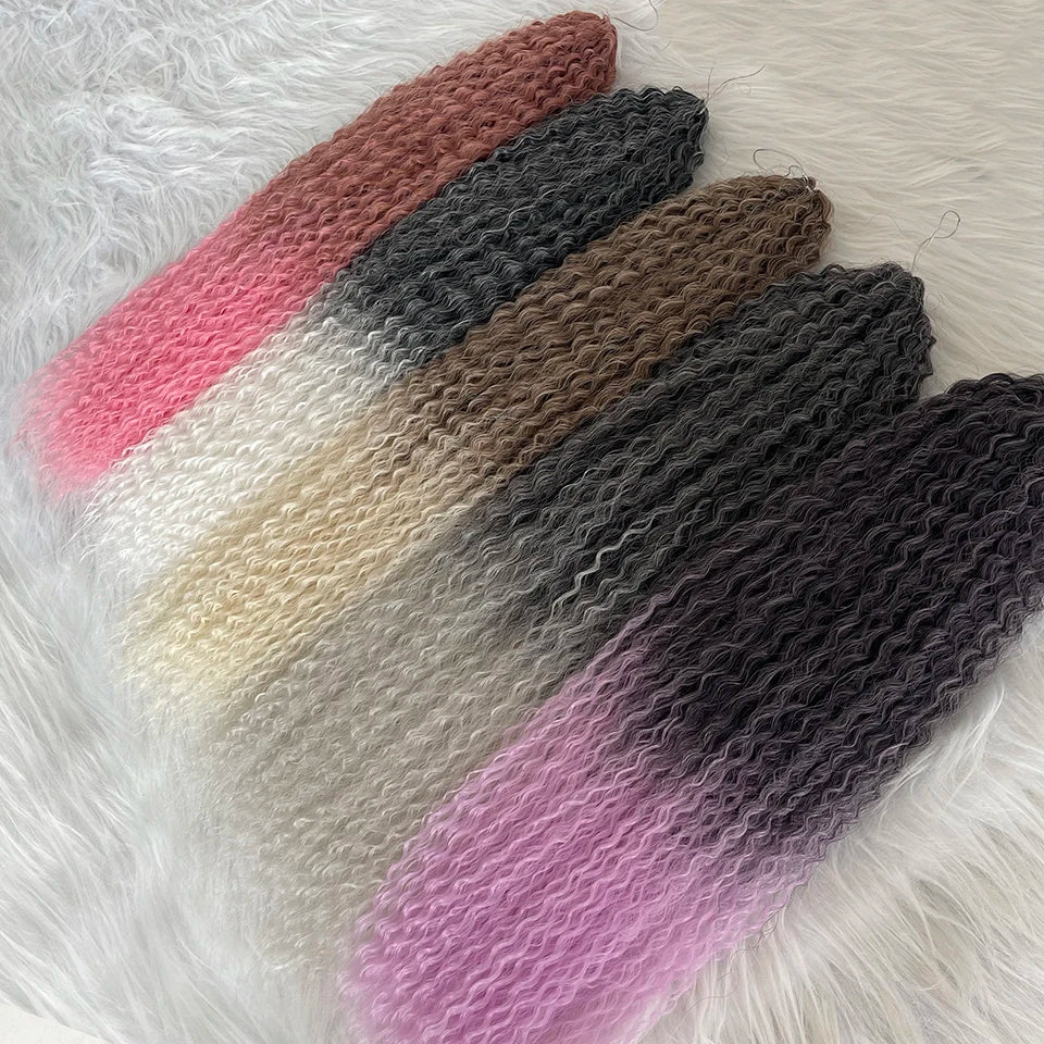Afro Curls Deep Wavy Twist Crochet Hair Extensions – Ombre Synthetic Braiding Hair for Women - view 3